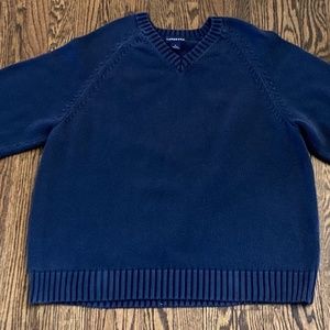 Lands’ End Vintage V-Neck Cotton Sweater